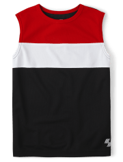Boys Colorblock Mesh Performance Muscle Tank Top