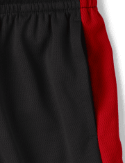 Paquete de 2 pantalones cortos de baloncesto de rendimiento de malla con estampado para niños