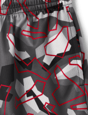 Paquete de 2 pantalones cortos de baloncesto de rendimiento de malla con estampado para niños