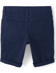 Girls Roll Cuff Twill Skimmer Shorts