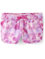Shorts sin cierres de sarga con estampado para niñas