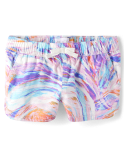 Shorts sin cierres de sarga con estampado para niñas