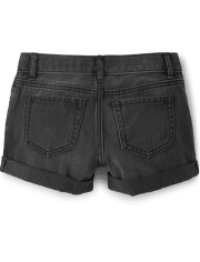 Shorts cortos de mezclilla con botones delanteros para niñas