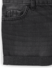 Shorts cortos de mezclilla con botones delanteros para niñas