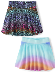 Girls Tie Dye Skort 2-Pack
