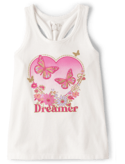 Camiseta sin mangas con estampado para niñas