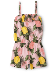 Girls Pineapple Ruffle Romper