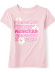 Camiseta con estampado de princesa para niñas