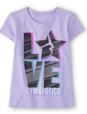 Camiseta con gráfico de gimnasia para niñas