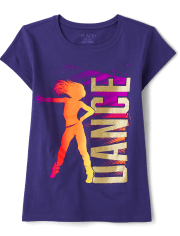 Camiseta con gráfico de baile para niñas