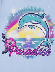 Camiseta con gráfico de delfín para niñas
