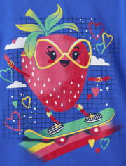 Camiseta con gráfico de fresa para niñas