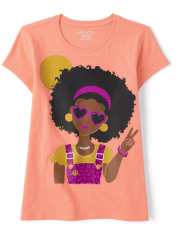 Girls Peace Sign Graphic Tee