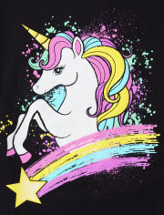Girls Unicorn Rainbow Graphic Tee