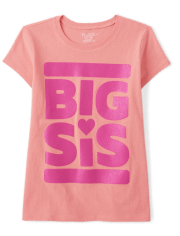 Camiseta con gráfico Big Sis para niñas