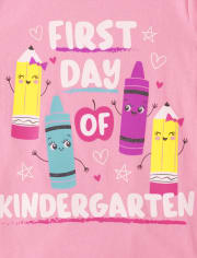 Camiseta con gráfico del primer día de jardín de infantes para niñas