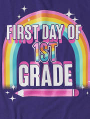 Girls First Day Of 1st Grade Graphic Tee