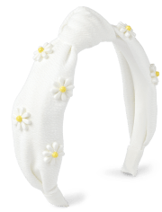 Girls Beaded Daisy Top Knot Headband
