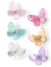 Paquete de 6 pinzas para el cabello con mariposas para niñas