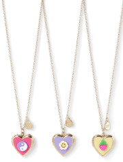 Girls Strawberry BFF Locket Necklace 3-Pack