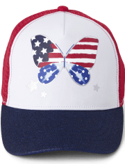 Gorro de béisbol Americana con diseño de mariposa para niñas