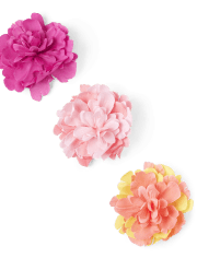 Girls Oversized Tropical Flower Hair Clip 3-Pack
