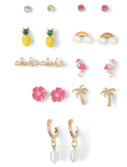 Girls Tropical Earrings 9-Pack