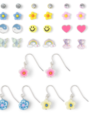 Girls Flower Earrings 15-Pack