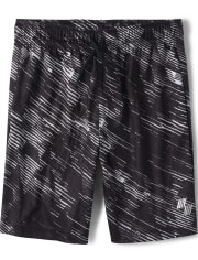 Shorts de baloncesto de rendimiento de malla con estampado para niños