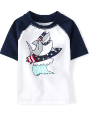 Baby And Toddler Boys Americana Shark Rashguard