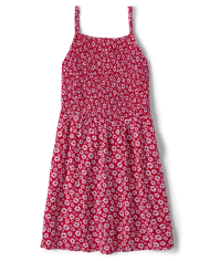 Girls Floral Smocked Dress