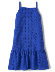 Girls Eyelet Tiered Dress