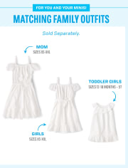 Girls Mommy And Me Eyelet Off Shoulder Dress
