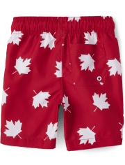 Boys Maple Leaf Swim Trunks