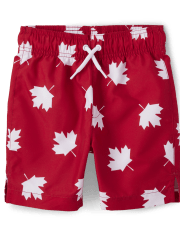 Boys Maple Leaf Swim Trunks