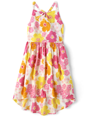 Girls Floral High Low Dress