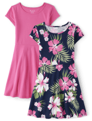 Girls Floral Everyday Dress 2-Pack