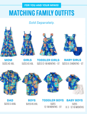 Robe étagée tropicale familiale assortie pour femme
