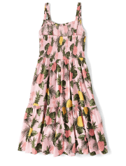 Robe à plusieurs niveaux ananas assortie pour femme