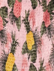Robe à plusieurs niveaux ananas assortie pour femme