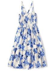 Womens Matching Family Floral Tiered Dress