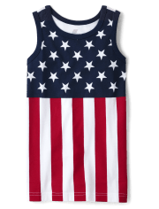 Boys American Flag Graphic Tank Top