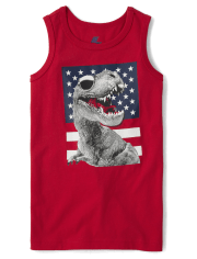 Boys Dino Flag Graphic Tank Top