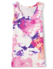 Girls Print Ribbed Tank Top