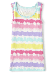 Girls Print Ribbed Tank Top