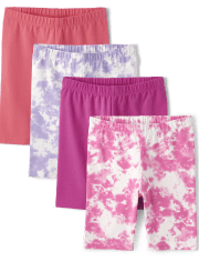 Pack de 4 shorts de ciclista con efecto tie-dye para niñas