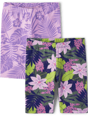 Girls Tropical Bike Shorts 2-Pack