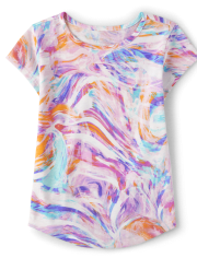 Girls Print High Low Tee Shirt