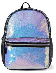 Girls Holographic Flip Sequin Backpack