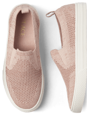 Girls Uniform Sport Knit Slip On Sneakers PINK The Children s Place